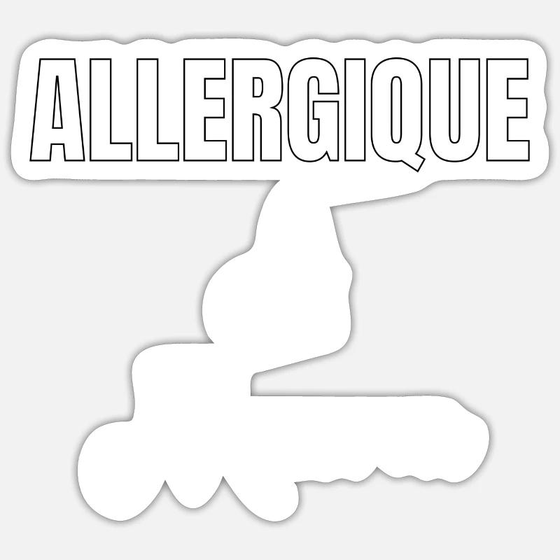 Allergique à Macron - Sticker taille S (10 x 10 cm) - blanc mat
