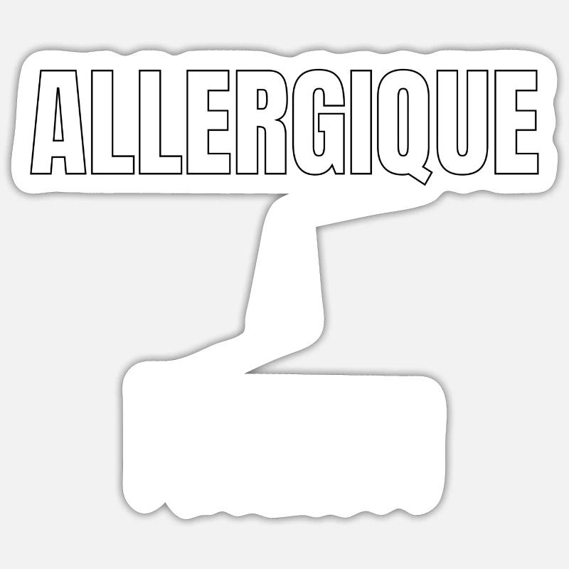Allergique à Macron - Sticker taille S (10 x 10 cm) - blanc mat