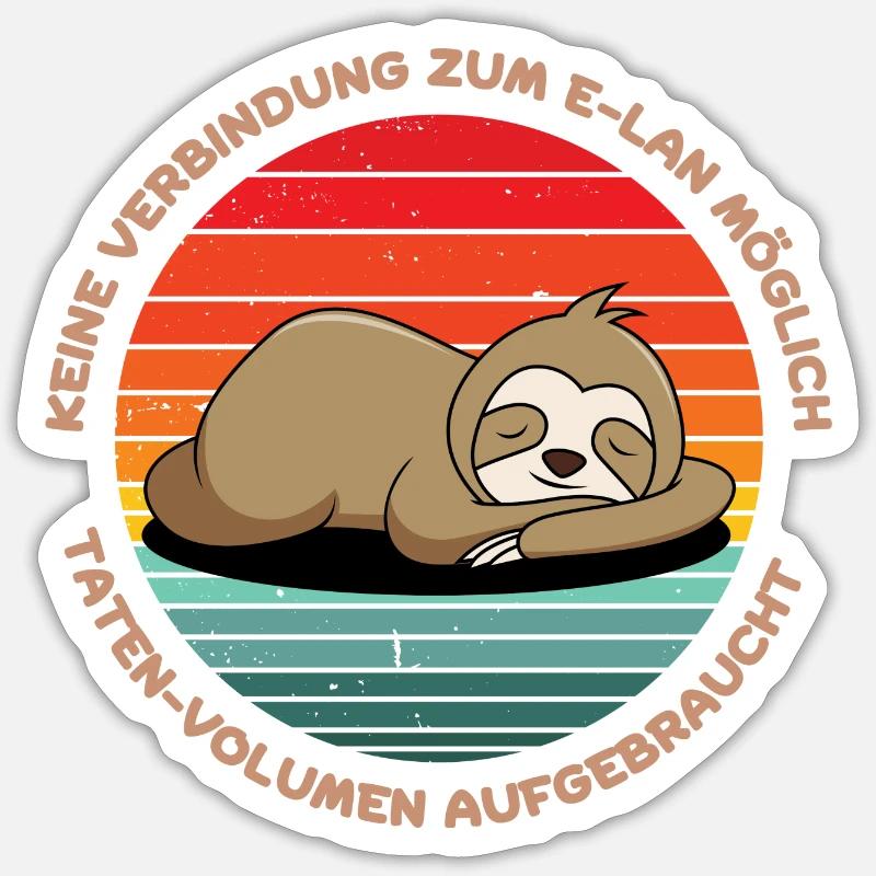 Faultier. Sloth. Lustiger Spruch. Sticker Größe S (10 x 10 cm)