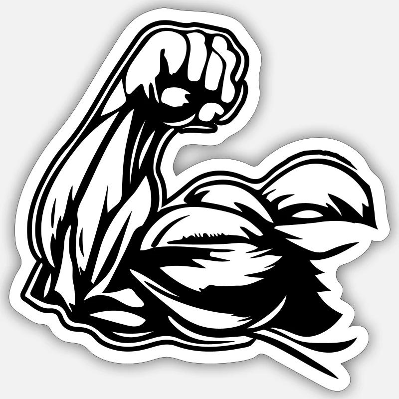Arm Muscles Biceps Sticker size S (10 x 10 cm)