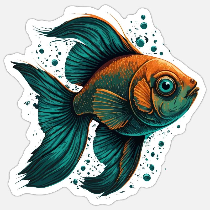 Fish Eye - Sticker size S (10 x 10 cm) - white matte