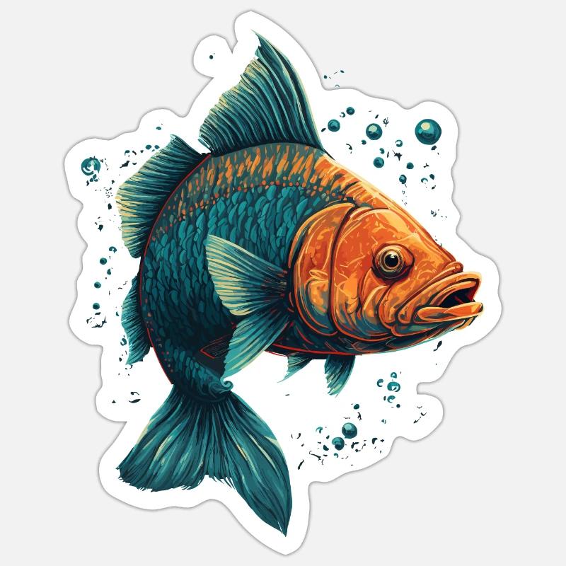Pike - Sticker size S (10 x 10 cm) - white matte
