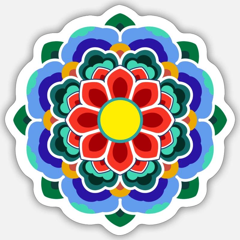 Dancheong 단청 - single (Ver.4) - Sticker Größe S (10 x 10 cm) - Mattweiß
