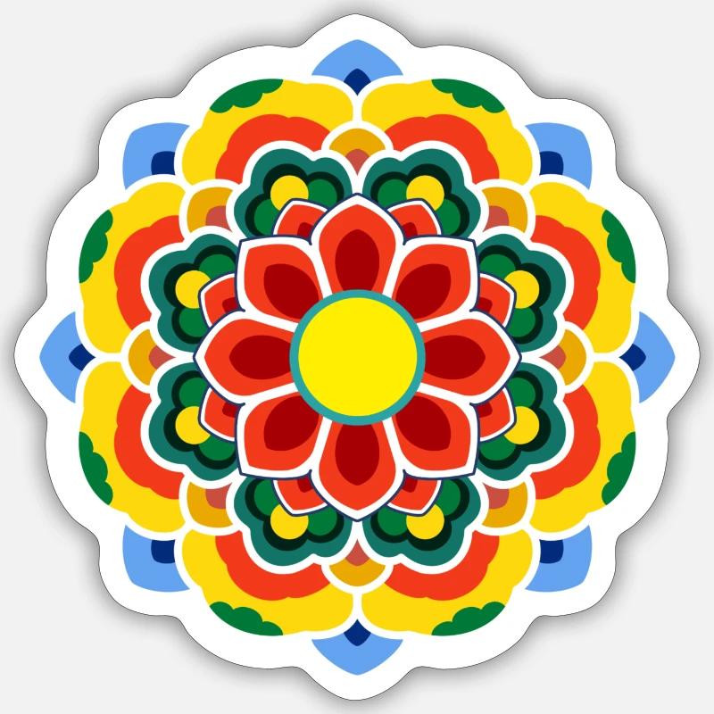 Dancheong 단청 - single (Ver.6) - Sticker size S (10 x 10 cm) - white matte