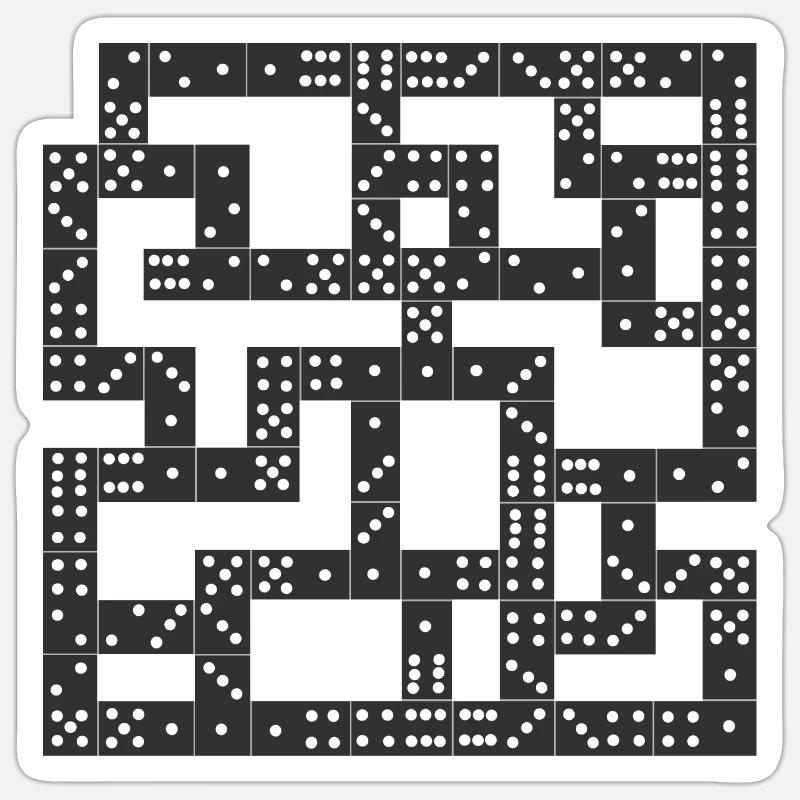 DOMINO - Sticker taille S (10 x 10 cm) - blanc mat