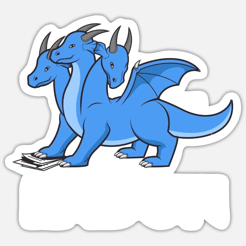 Ladon Drache mit Slogan - Sticker Größe S (10 x 10 cm) - Mattweiß
