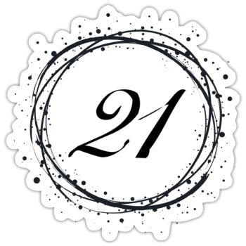 21 - Sticker size S (10 x 10 cm) - white matte - Front