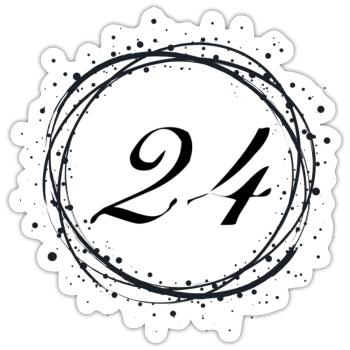 24 - Sticker taille S (10 x 10 cm) - blanc mat - Devant