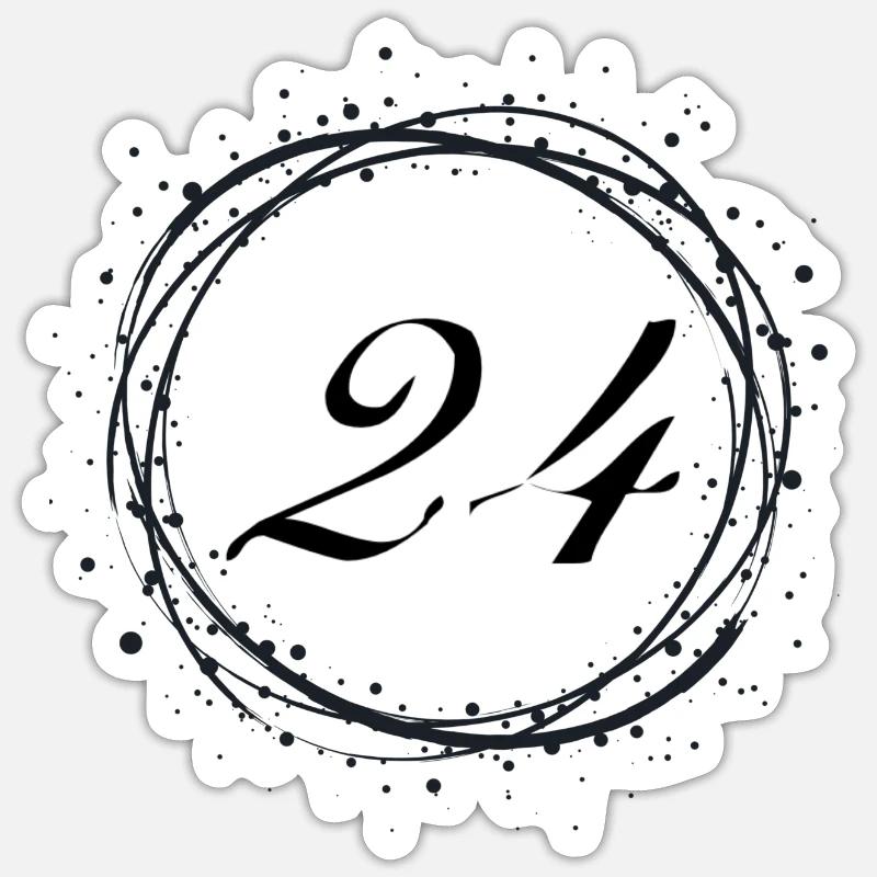 24 - Sticker Größe S (10 x 10 cm) - Mattweiß