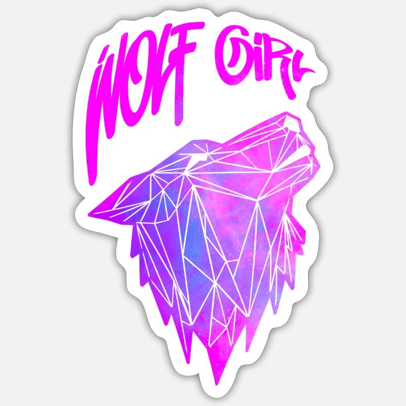 Wolfsmädchen - Sticker Größe S (10 x 10 cm) - Mattweiß