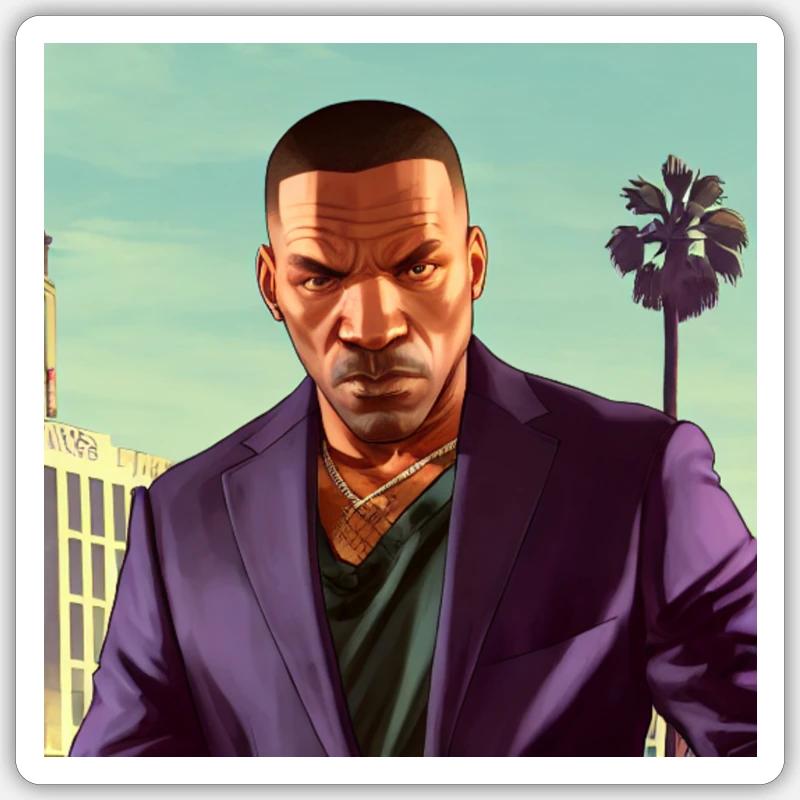 GTA5 Look - Will Smith - Sticker taille S (10 x 10 cm) - blanc mat