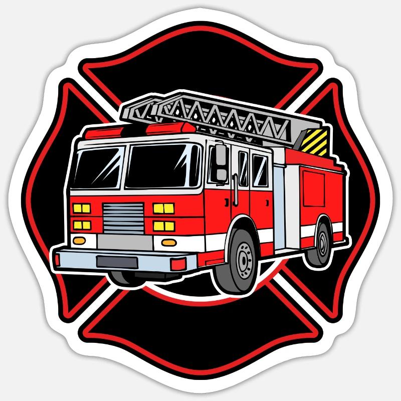 Fire brigade fire engine fire protection extinguishing work Sticker size S (10 x 10 cm)