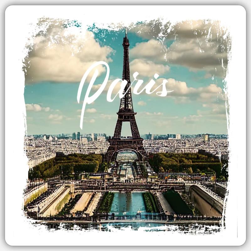 Paris Tour Eiffel style décontracté Sticker taille S (10 x 10 cm)