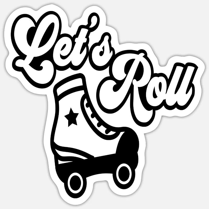 Let's Roll - Sticker size S (10 x 10 cm) - white matte