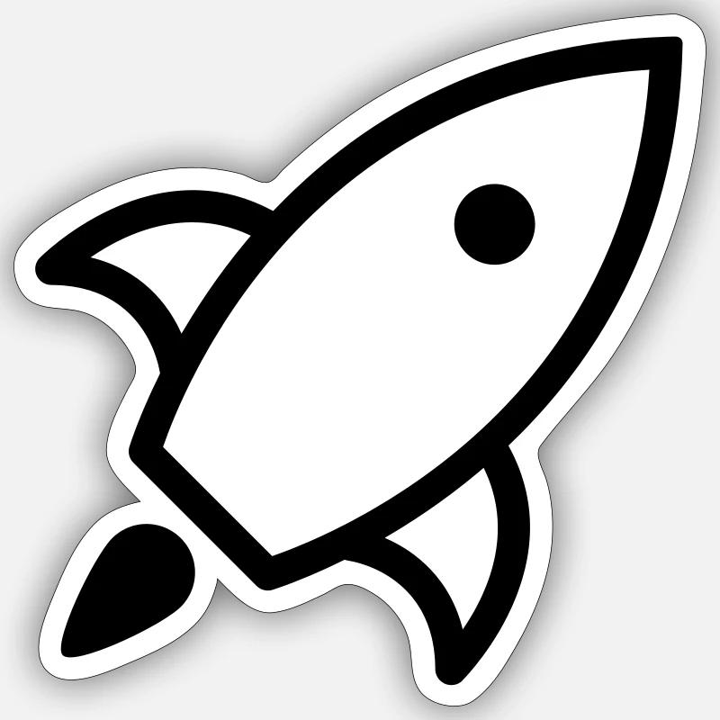 Rakete Raumschiff Raumfahrt Icon Symbol Zeichen - Sticker Größe S (10 x 10 cm) - Mattweiß