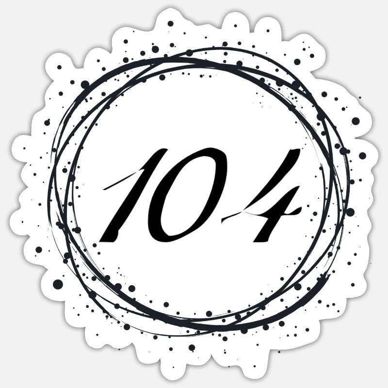 104 - Sticker Größe S (10 x 10 cm) - Mattweiß