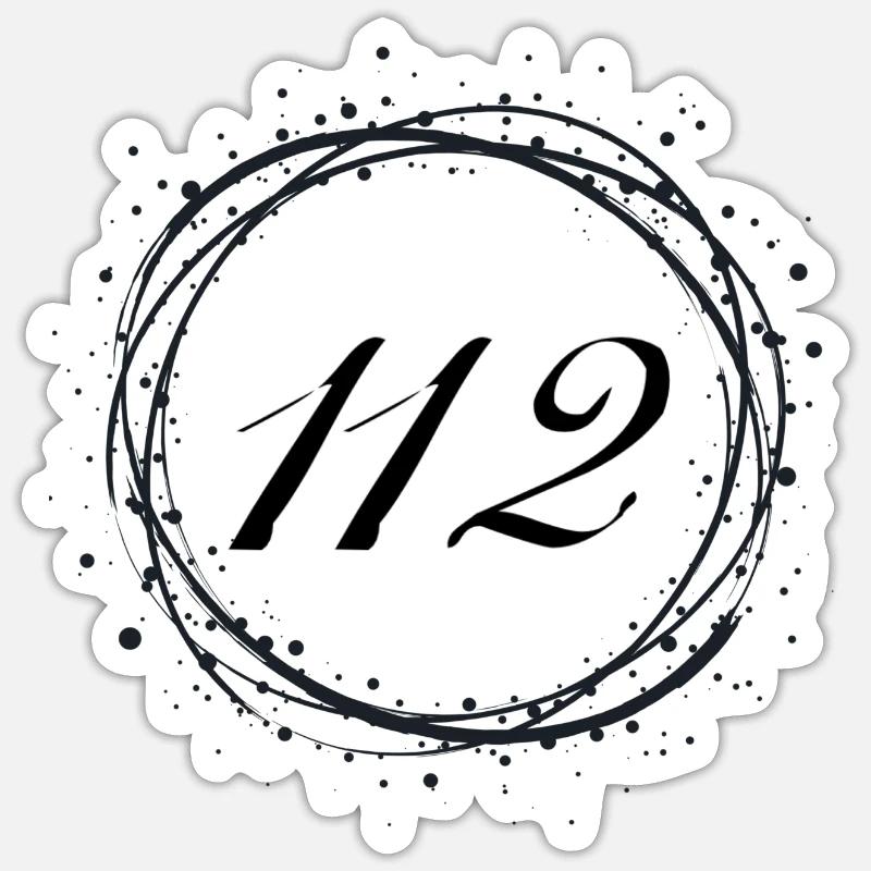 112 - Sticker taille S (10 x 10 cm) - blanc mat
