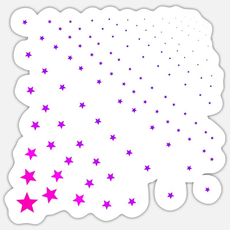 Rosa Sterne Pink Geschenkidee - Sticker Größe S (10 x 10 cm) - Mattweiß