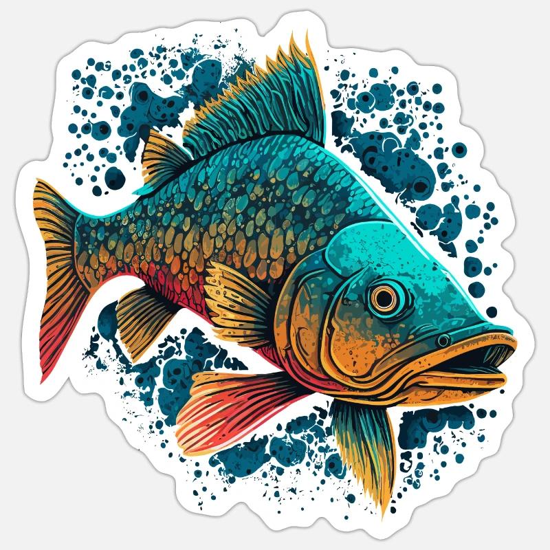River Fish Sticker size S (10 x 10 cm)