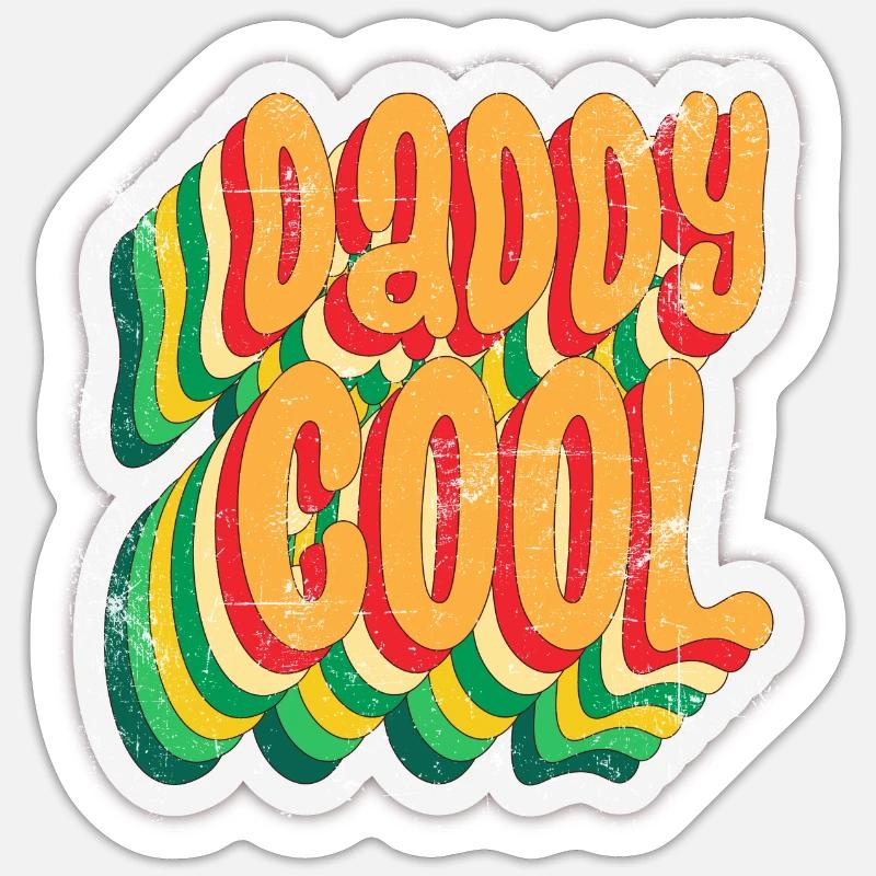 Papa Cool - Sticker taille S (10 x 10 cm) - blanc mat