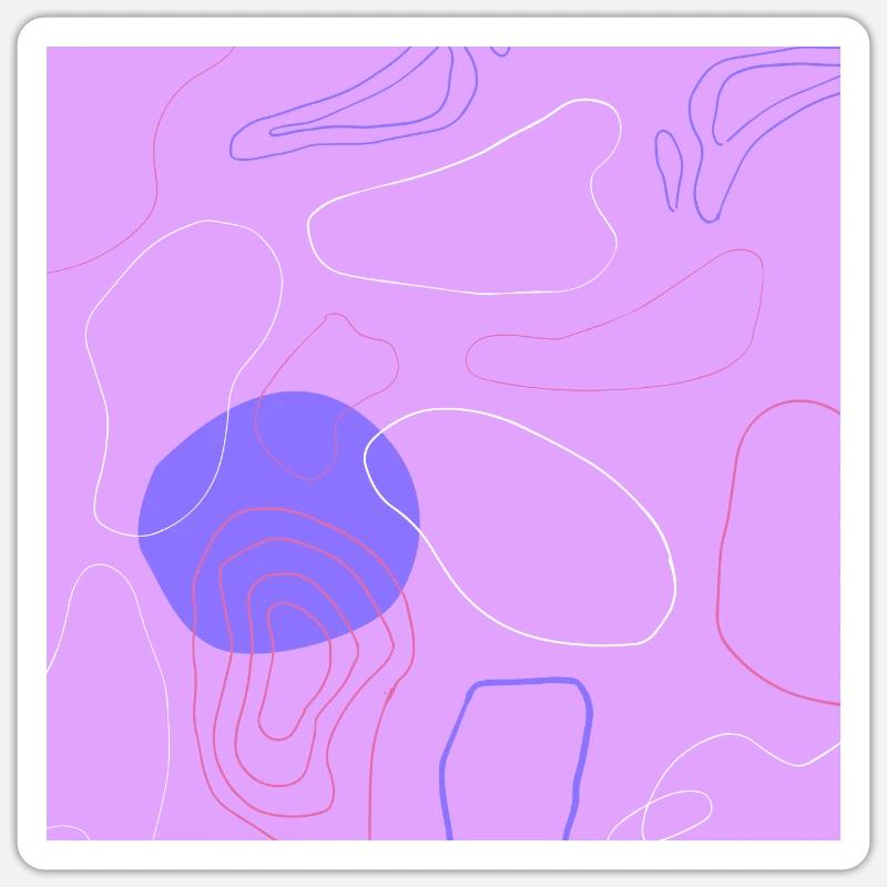 Abstract Pattern Topography purple Sticker taille S (10 x 10 cm)