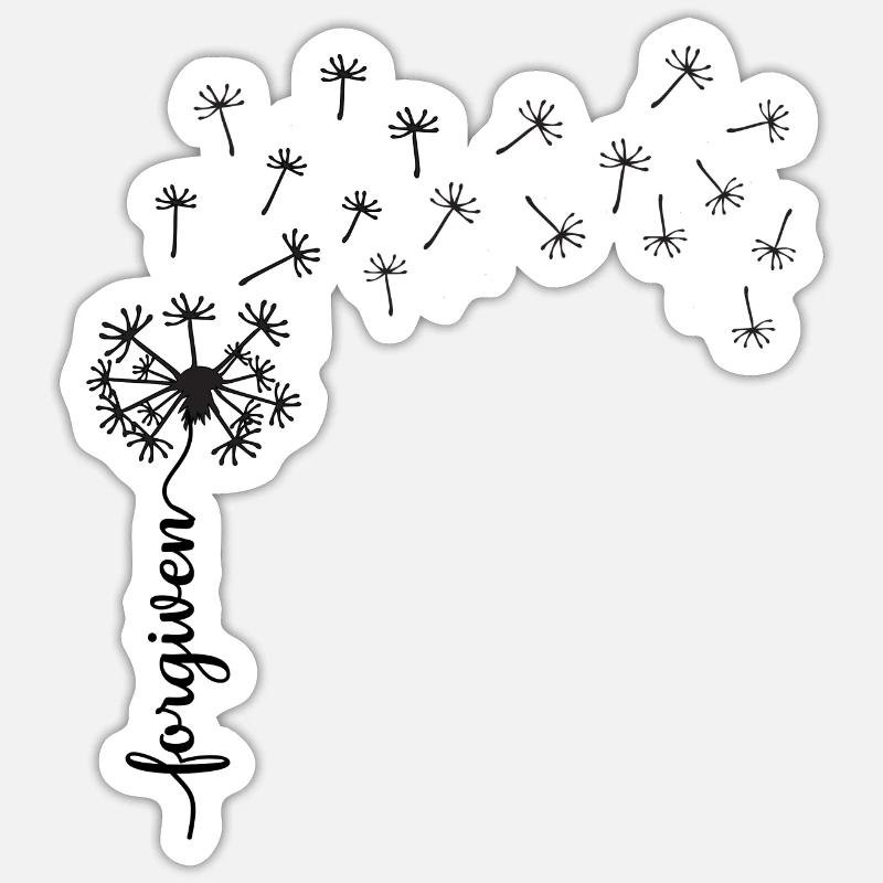 Conception de pissenlit pardonné - Sticker taille S (10 x 10 cm) - blanc mat