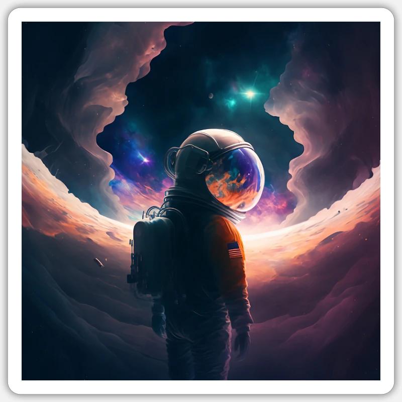 Astronaute perdu dans l’espace Sticker taille S (10 x 10 cm)