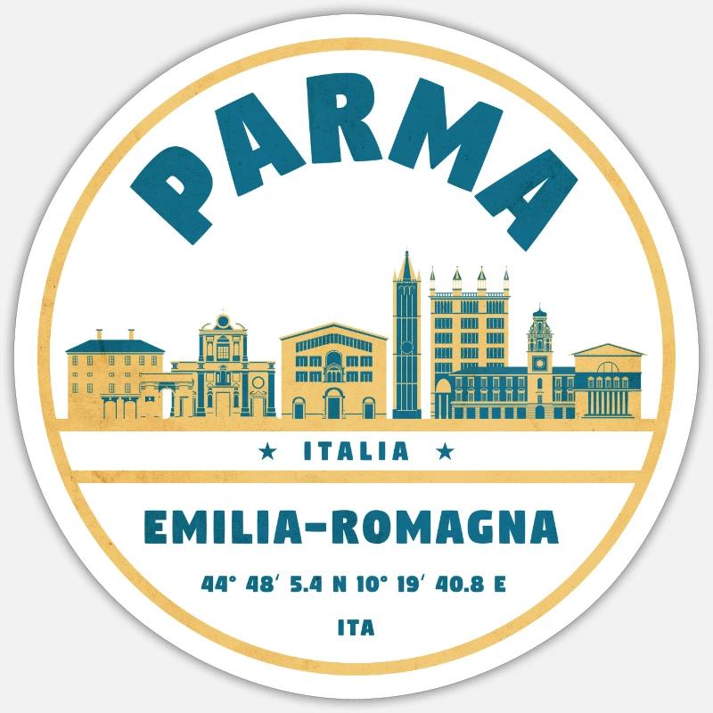 Emilia Romagna Cityscape - Sticker size S (10 x 10 cm) - white matte