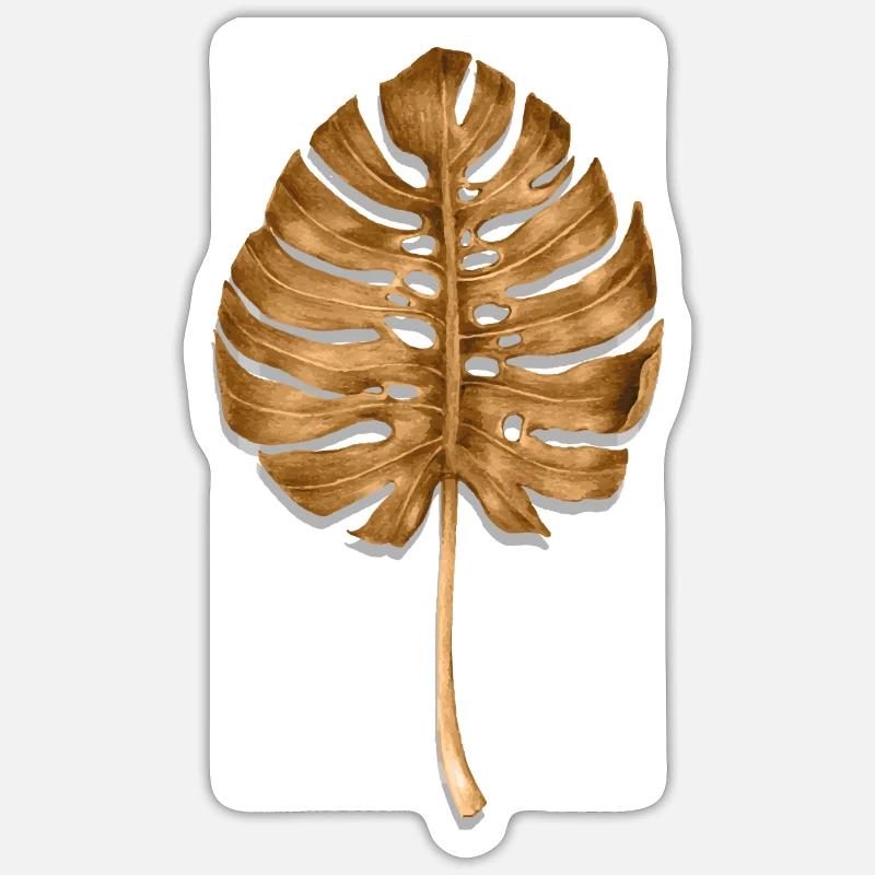 Monstera Leaf Retro - Sticker size S (10 x 10 cm) - white matte