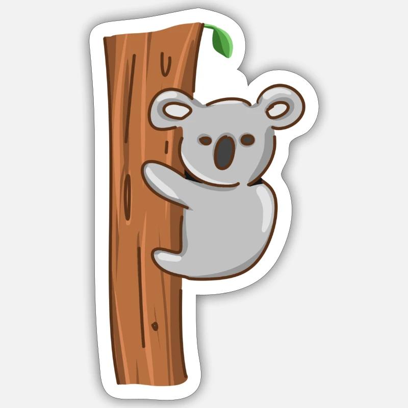 Koala Tier Baum klettern symbol - Sticker Größe S (10 x 10 cm) - Mattweiß