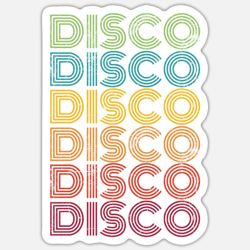 Disco Rétro - Sticker taille S (10 x 10 cm) - blanc mat