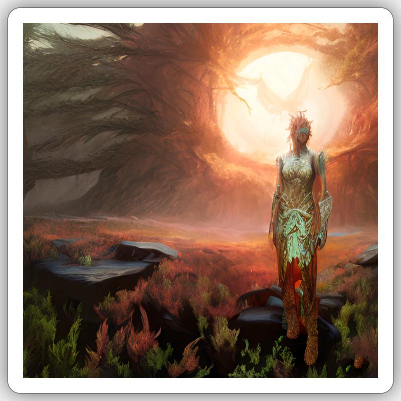 Virtual man sun astronomy universe Sticker size S (10 x 10 cm)