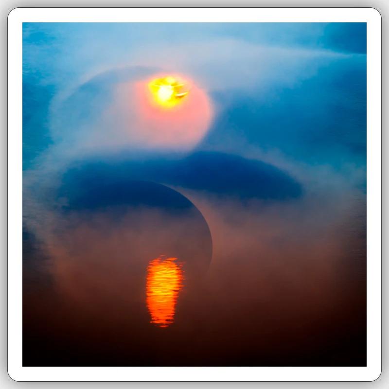 eclipse misty flow abstract sunset Sticker Größe S (10 x 10 cm)