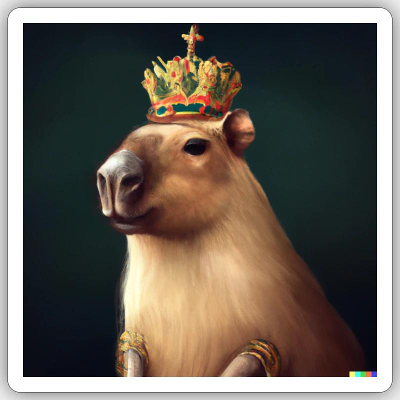 King Capybara Sticker Größe S (10 x 10 cm)
