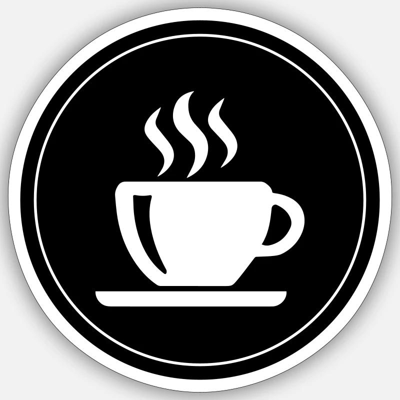 Tasse de café - Sticker taille S (10 x 10 cm) - blanc mat