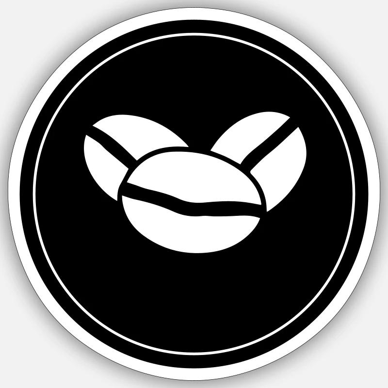Icône du grain de café - Sticker taille S (10 x 10 cm) - blanc mat