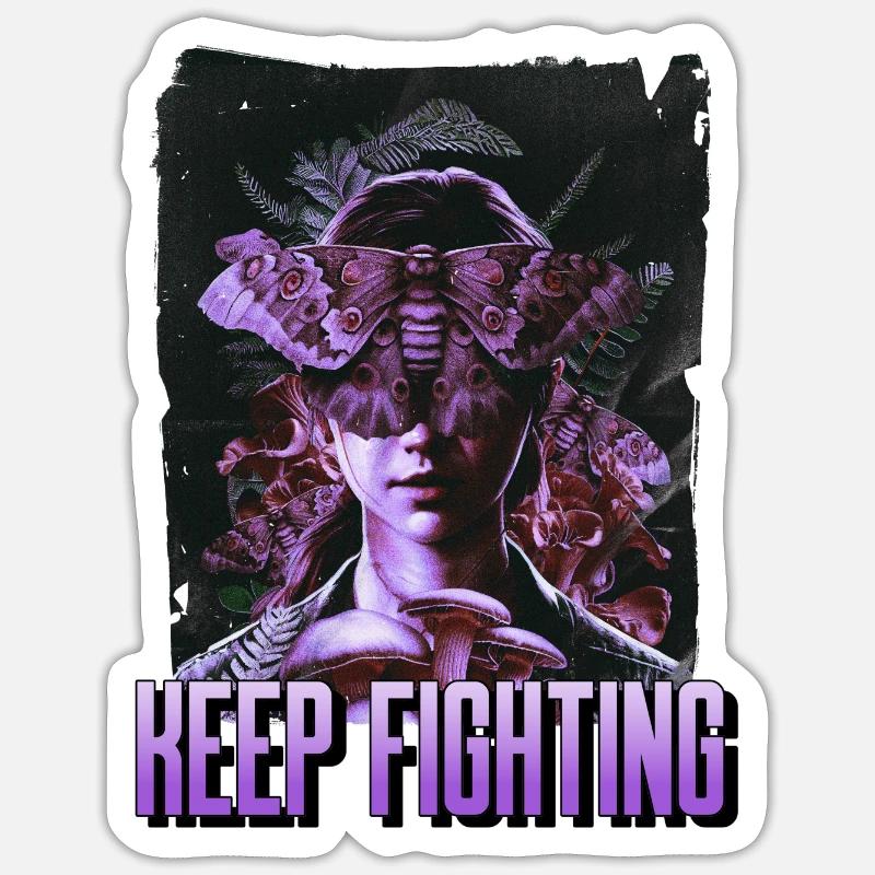 Keep Fighting - Sticker Größe S (10 x 10 cm) - Mattweiß