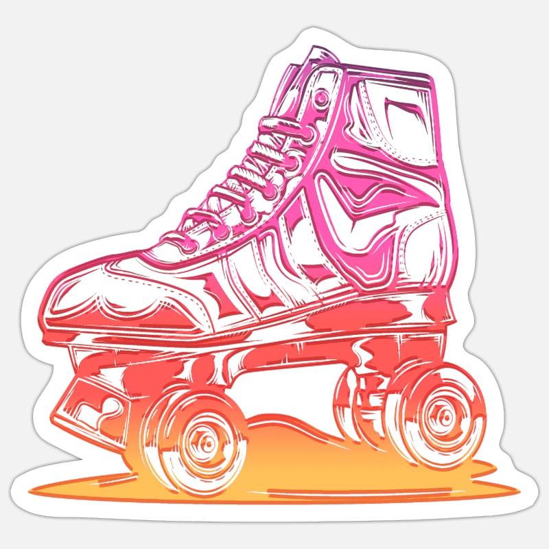 rollerblades patins rollers rollerskates retro Sticker taille S (10 x 10 cm)