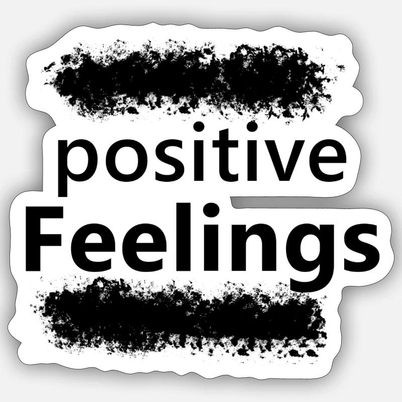 « Sentiments positifs » - lettrage - Sticker taille S (10 x 10 cm) - blanc mat