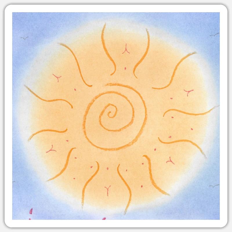 SOL MANDALA - Sticker taille S (10 x 10 cm) - blanc mat