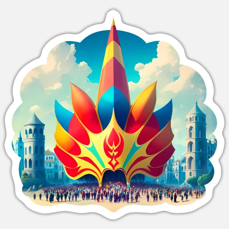 Carnaval - Sticker taille S (10 x 10 cm) - blanc mat