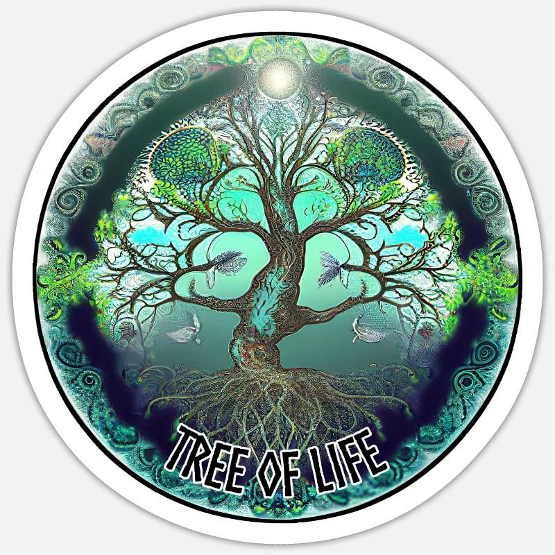 Arbre De Vie - Der Baum des Lebens - Sticker taille S (10 x 10 cm) - blanc mat