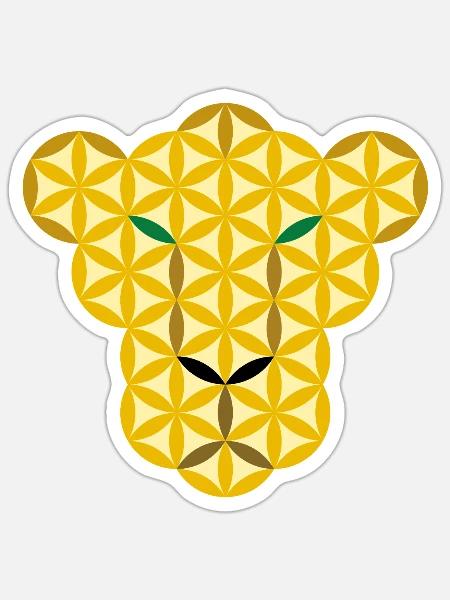 Panther des Lebens - Gr/E - Sticker Größe S (10 x 10 cm) - Mattweiß