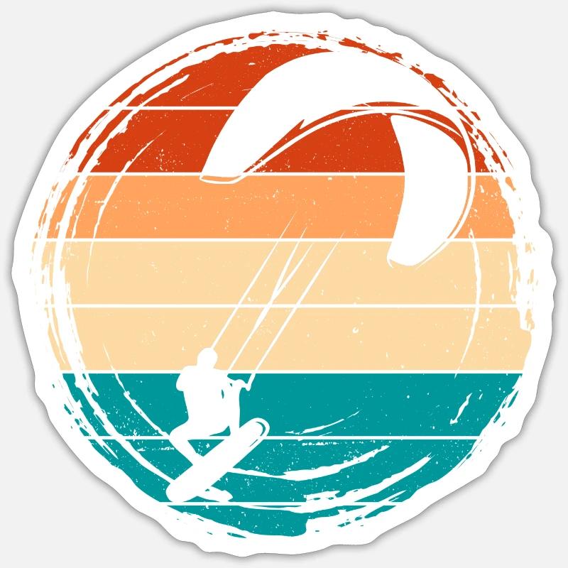 Kitesurfer Kitesurf Kitesurf - Sticker taille S (10 x 10 cm) - blanc mat