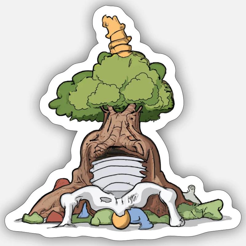 gnarled tree Sticker Größe S (10 x 10 cm)