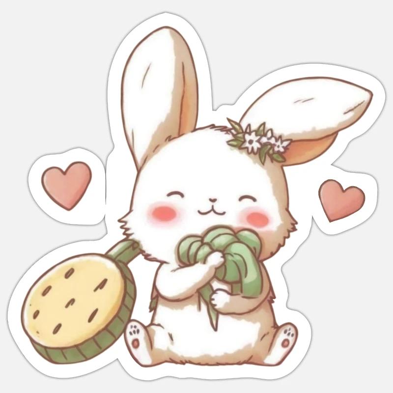 rabbit all cabbage Sticker size S (10 x 10 cm)