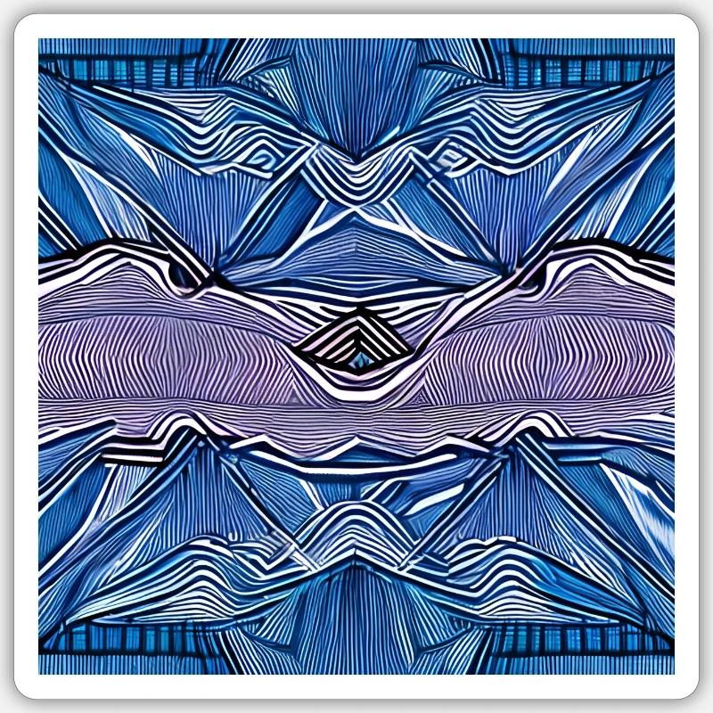 Vagues - Sticker taille S (10 x 10 cm) - blanc mat