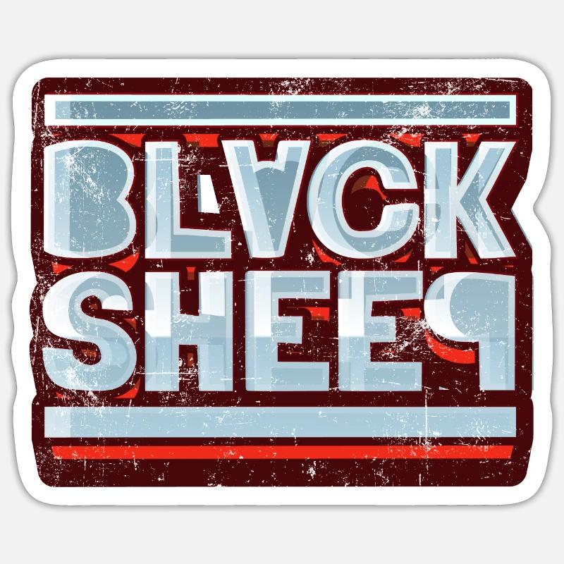 Black Sheep Rétro - Sticker taille S (10 x 10 cm) - blanc mat