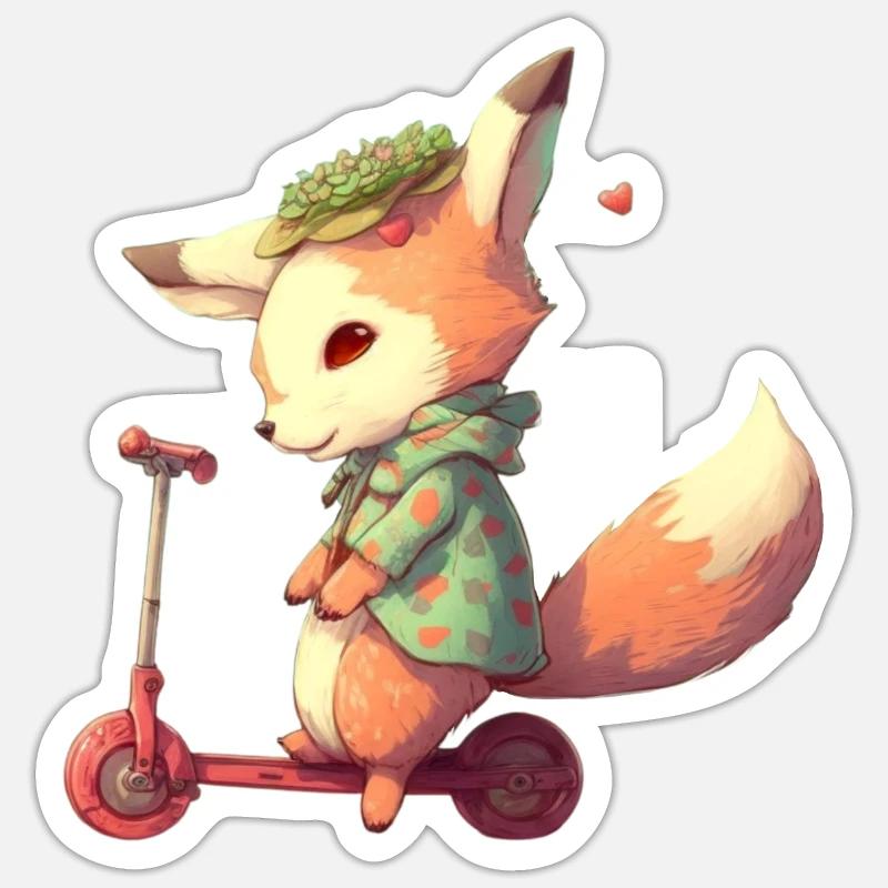 Fox Roller Sticker Größe S (10 x 10 cm)
