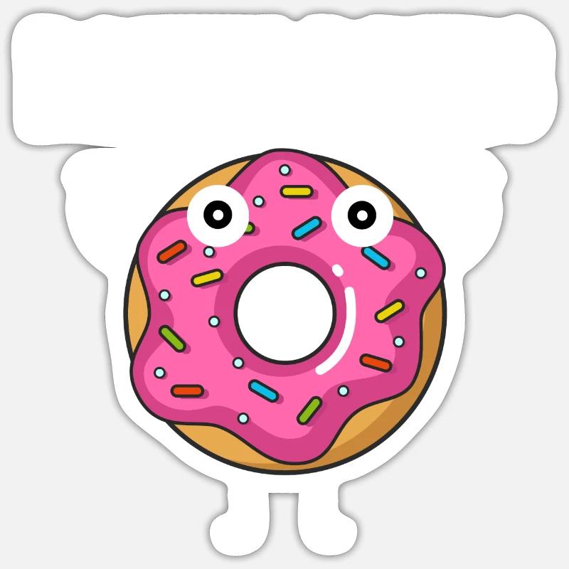 Donut Panic - Sticker taille S (10 x 10 cm) - blanc mat